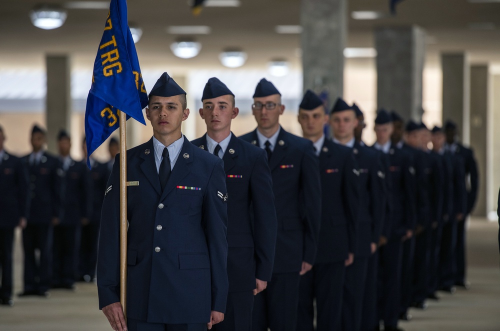 Social distancing practiced at U.S. Air Force BMT graduation