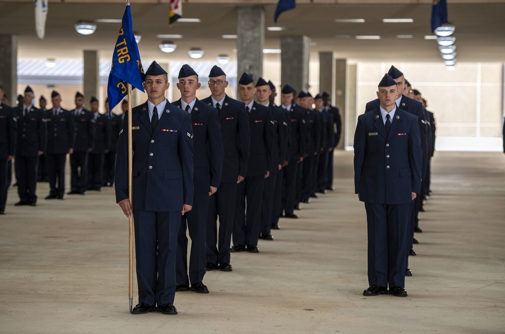 Social distancing practiced at U.S. Air Force BMT graduation