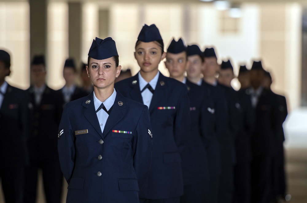 Social distancing practiced at U.S. Air Force BMT graduation