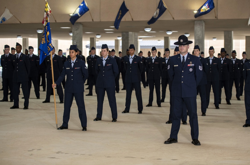 Social distancing practiced at U.S. Air Force BMT graduation