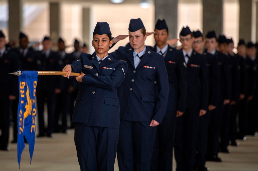 Social distancing practiced at U.S. Air Force BMT graduation