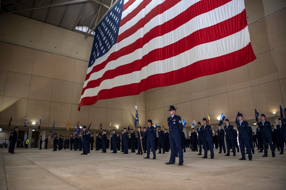 Social distancing practiced at U.S. Air Force BMT graduation