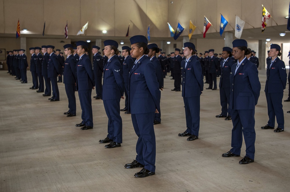 Social distancing practiced at U.S. Air Force BMT graduation