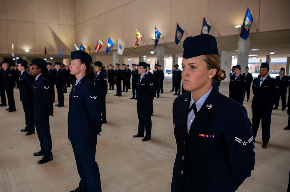 Social distancing practiced at U.S. Air Force BMT graduation