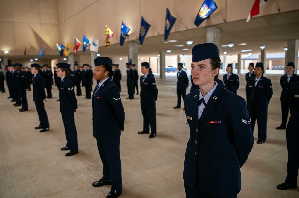 Social distancing practiced at U.S. Air Force BMT graduation