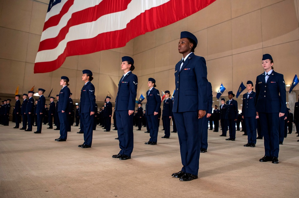 Social distancing practiced at U.S. Air Force BMT graduation