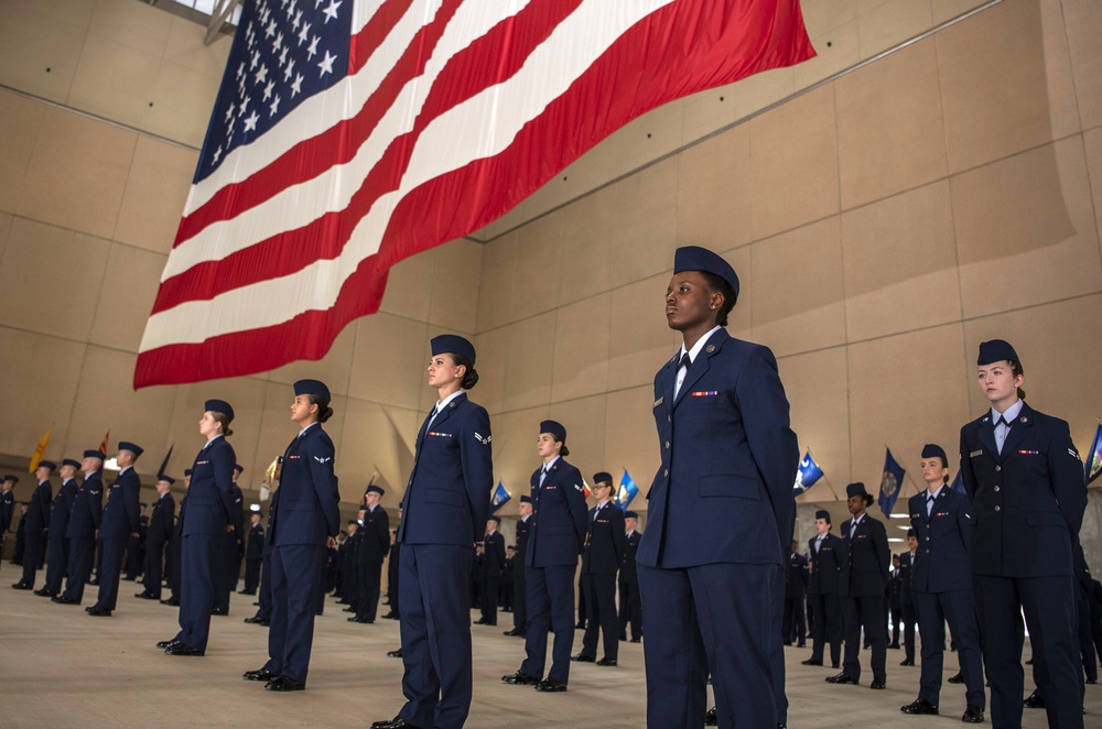 Social distancing practiced at U.S. Air Force BMT graduation