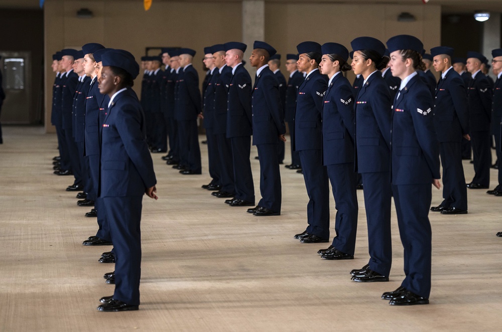 Social distancing practiced at U.S. Air Force BMT graduation