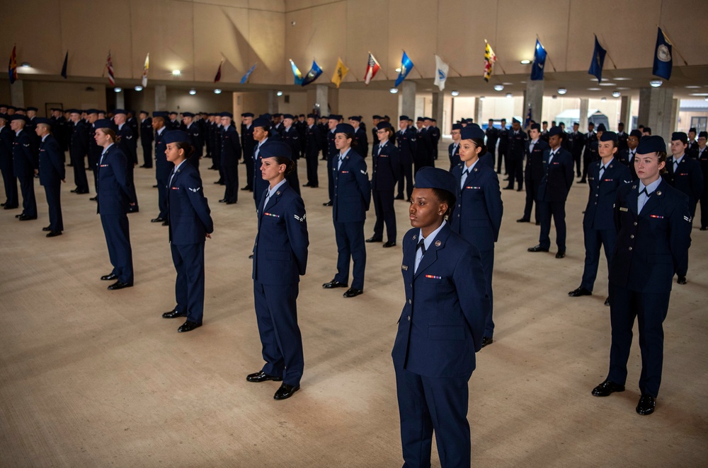 Social distancing practiced at U.S. Air Force BMT graduation