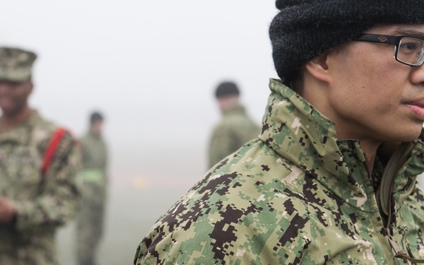 200320-N-TE695-0023 NEWPORT, R.I. (March 20, 2020) Navy Officer Candidate School conducts class earns their Junior Officer Candidate pin