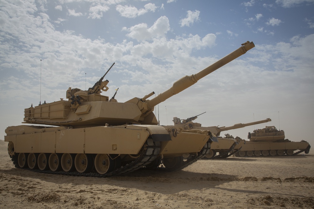 U.S. Marines Conduct Live-Fire Training with M1A1 Abrams Tanks