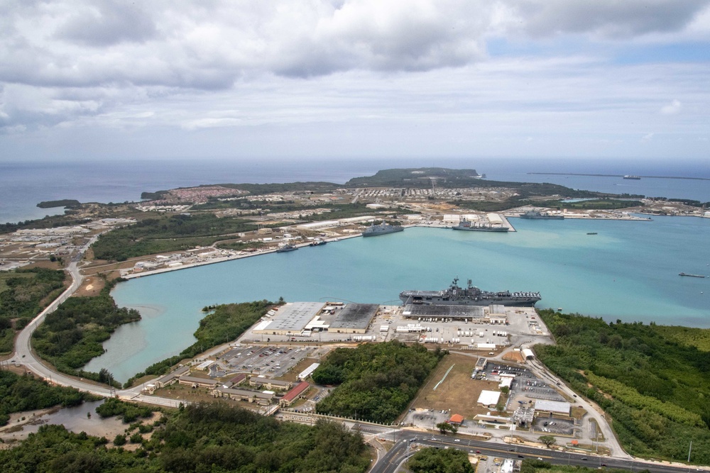 America Expeditionary Strike Group operates from Naval Base Guam, March 21, 2020.