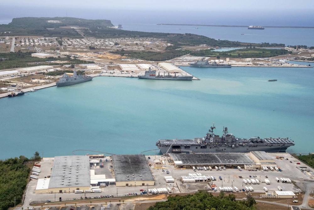 America Expeditionary Strike Group operates from Naval Base Guam, March 21, 2020.