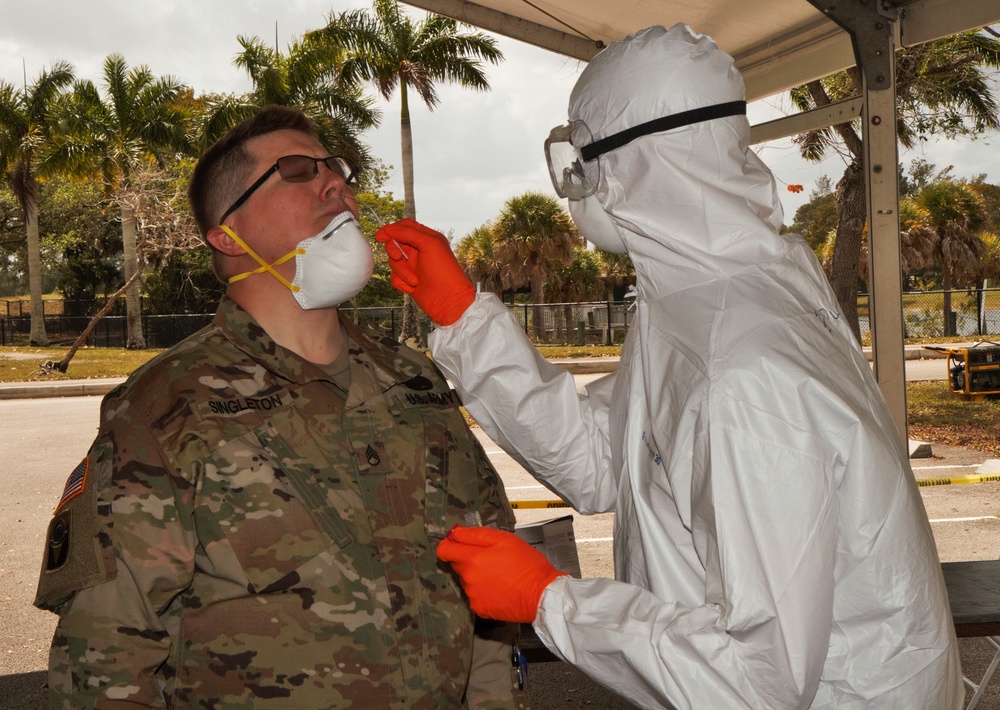 Florida Guard supports COVID-19 Community Based Testing Site in Broward County