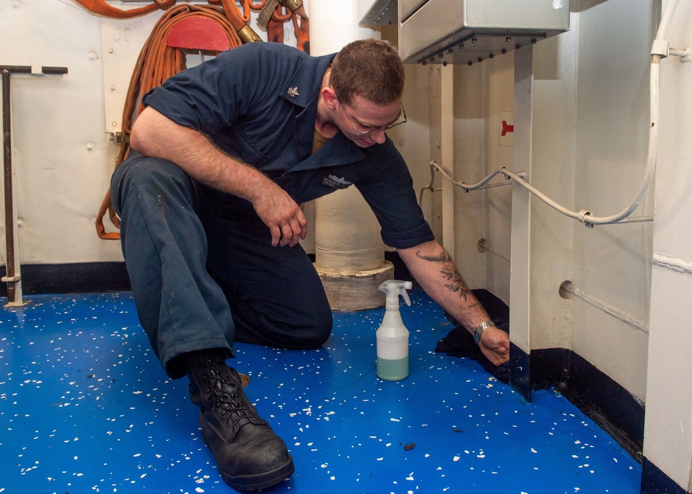 USS Green Bay cleaning stations, March 21, 2020