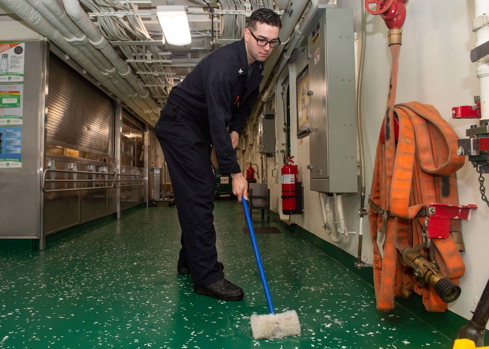 USS Green Bay cleaning stations, March 21, 2020