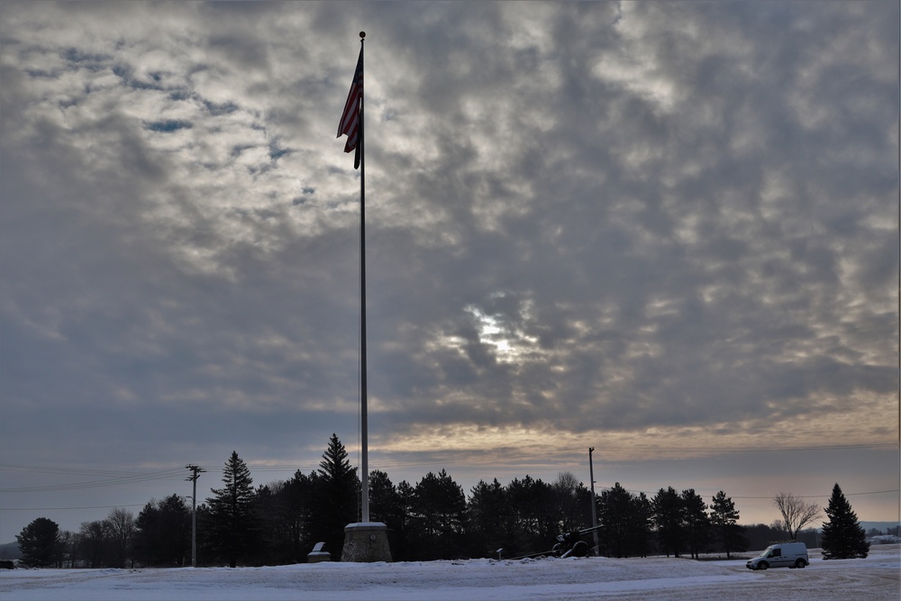 American flag and Fort McCoy