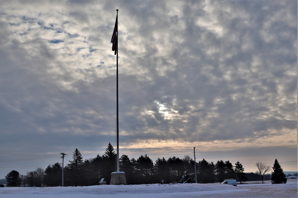 American flag and Fort McCoy