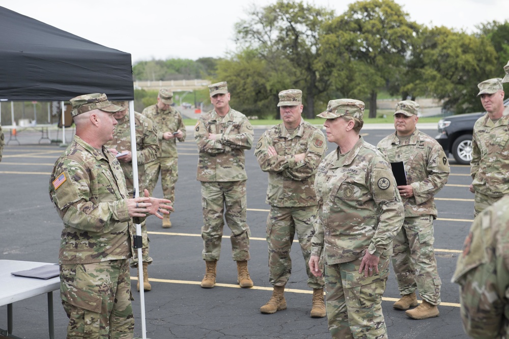 Major General Tracy R. Norris, Adjutant General of Texas, Meets with Soldiers on Camp Mabry