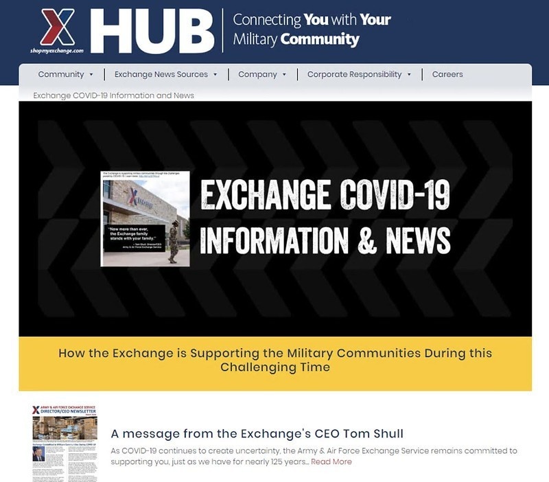 Army &amp; Air Force Exchange Service Community Hub Delivers Real-Time Information on COVID-19