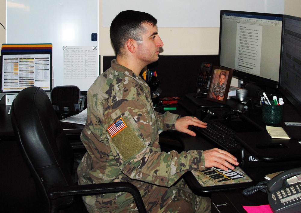 Soldiers and Airmen man joint operations center