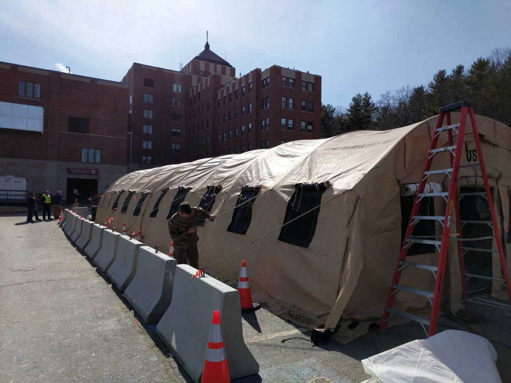 Guard aids VA hospital in constructing external triage unit