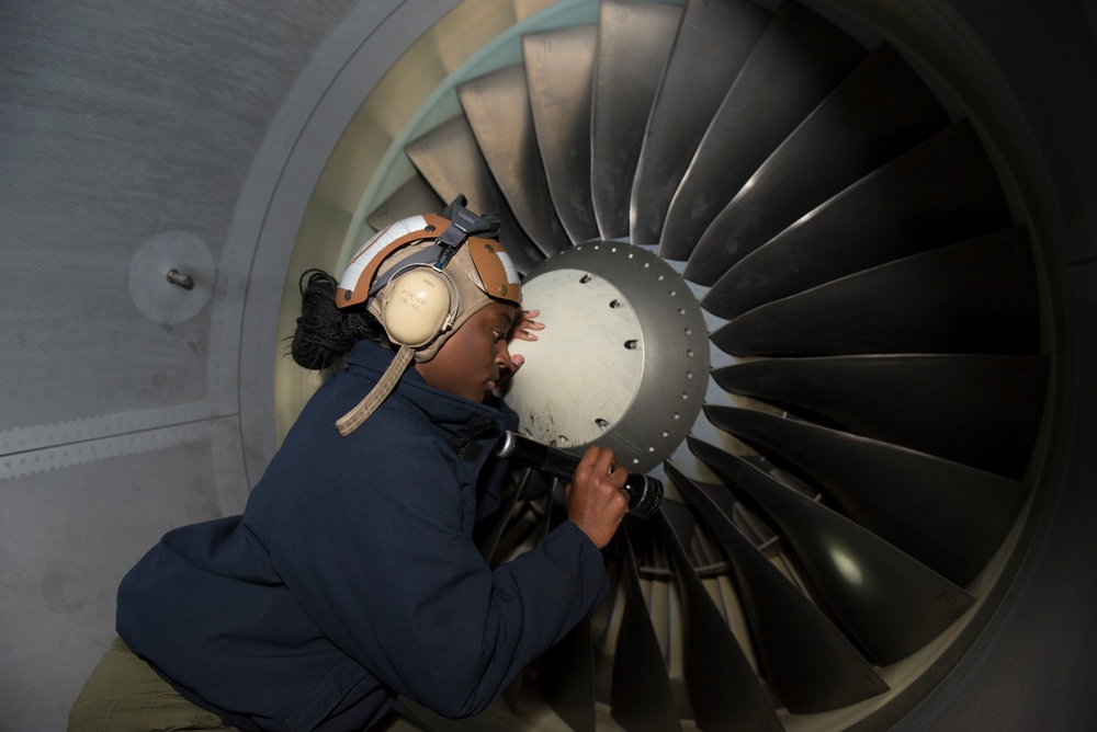 AD2 Ouachita Tervil Conducts Post Flight Inspection on P-8A