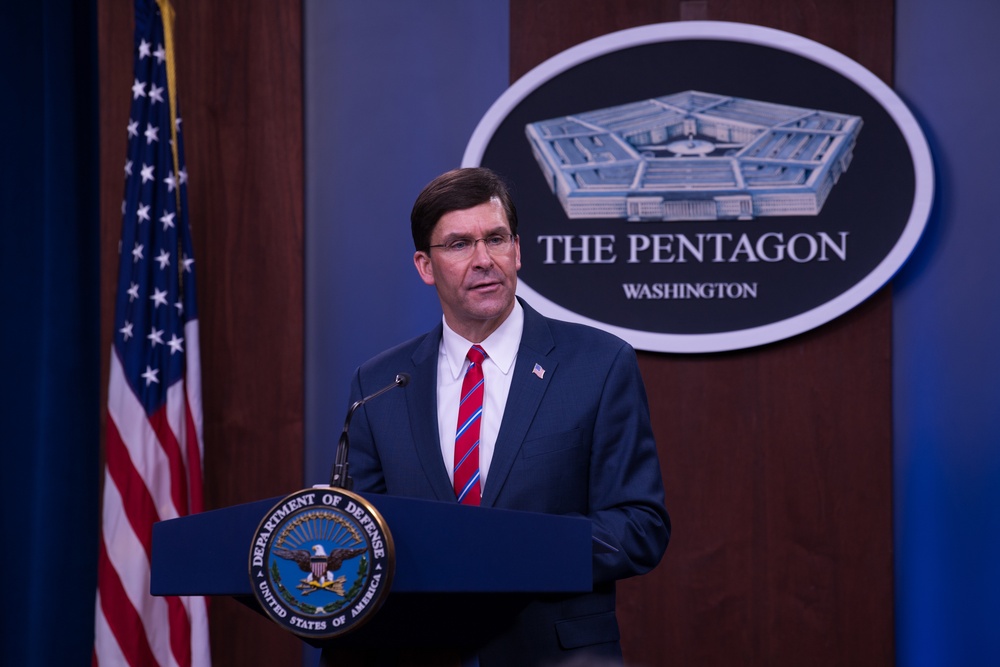 SecDef Esper Discusses DoD's Efforts in Response to COVID-19