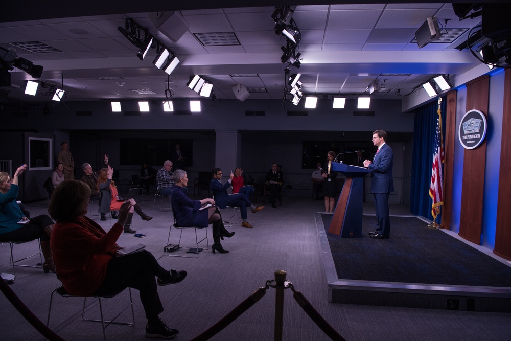 SecDef Esper Discusses DoD's Efforts in Response to COVID-19