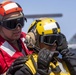 Sailors take part in flight deck fire fighting drills