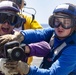 Sailors take part in flight deck fire fighting drills