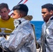 Sailors take part in flight deck fire fighting drills