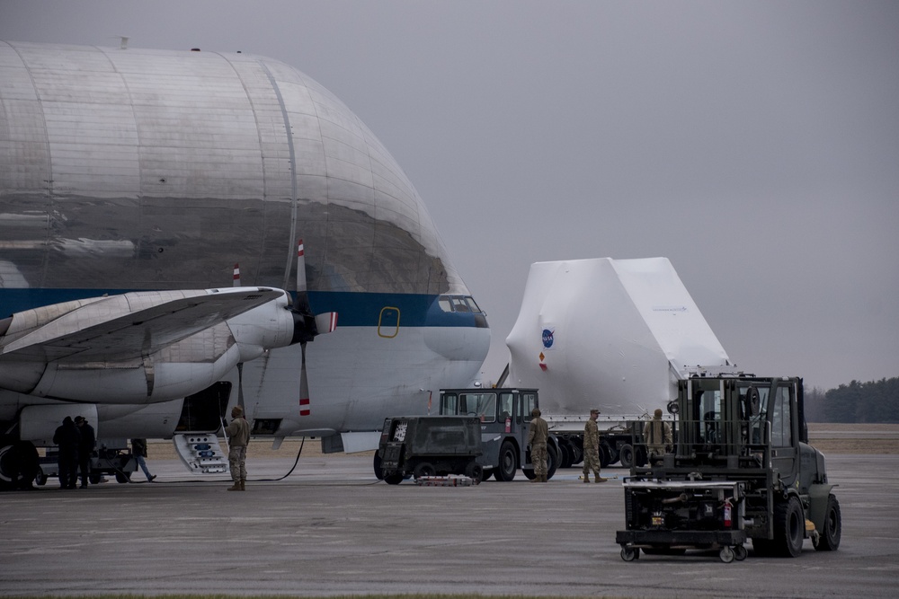 Orion boards NASA Super Guppy in Mansfield