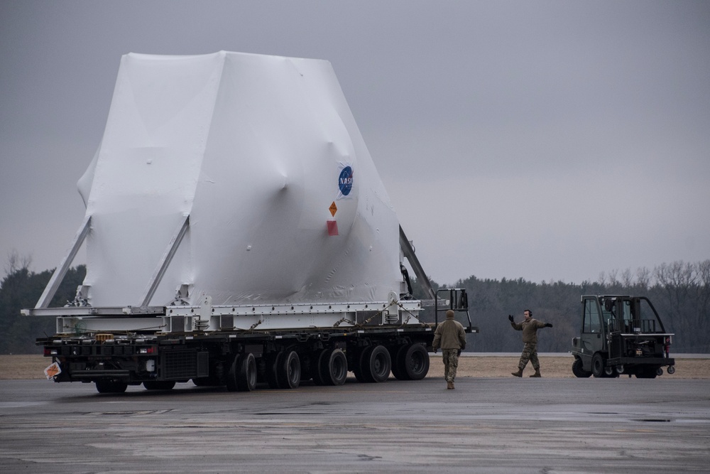 Orion boards NASA Super Guppy in Mansfield