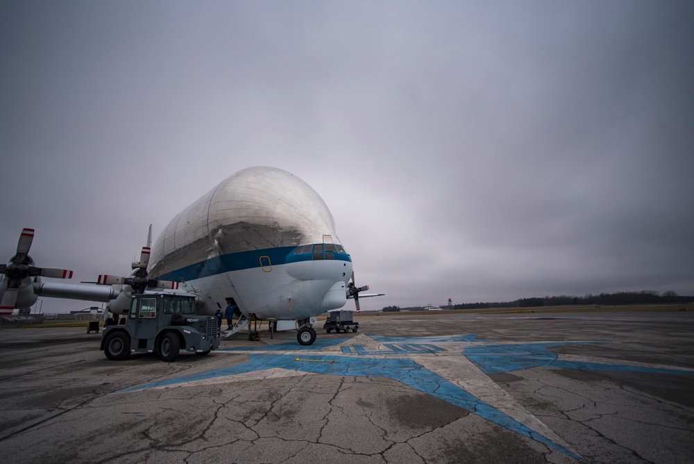 Orion boards NASA Super Guppy in Mansfield