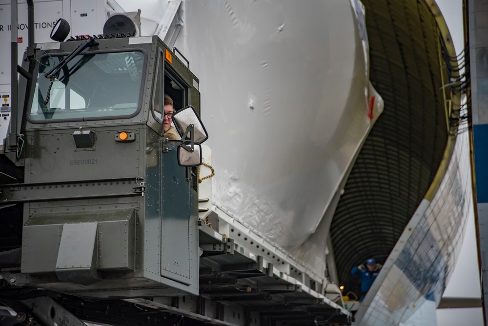 Orion boards NASA Super Guppy in Mansfield
