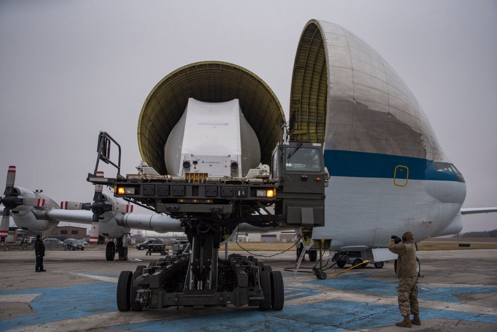 Orion boards NASA Super Guppy in Mansfield
