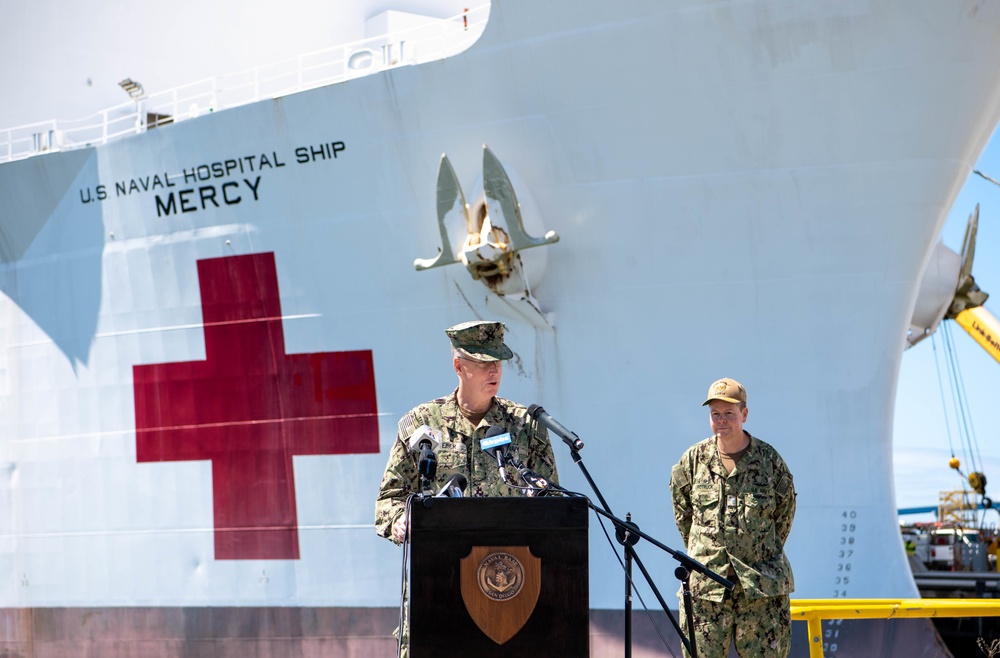 USNS Mercy deployed in support of the nation’s COVID-19 response efforts