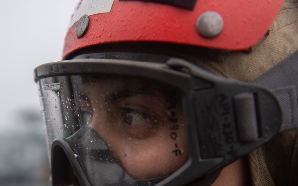 U.S. Sailor observes maintenance
