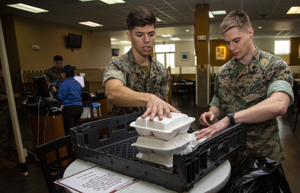 Marine Corps Base Camp Lejeune Chow Halls Encourage Social Distancing