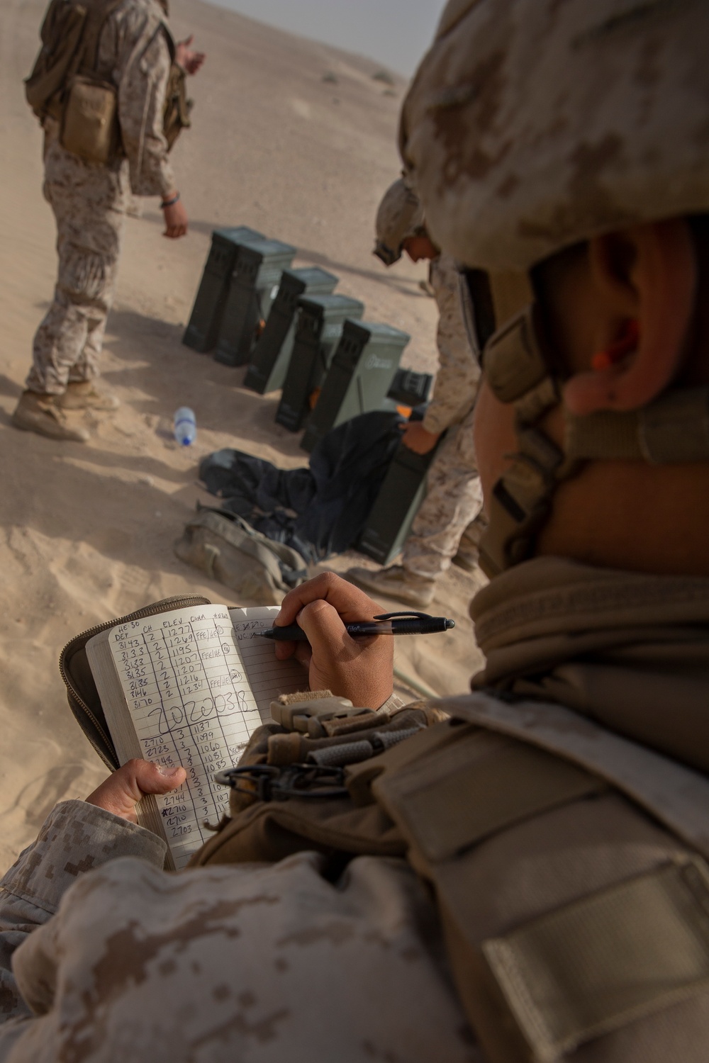 U.S. Marines conduct a mortar live fire drill in the UAE During Exercise Native Fury 20