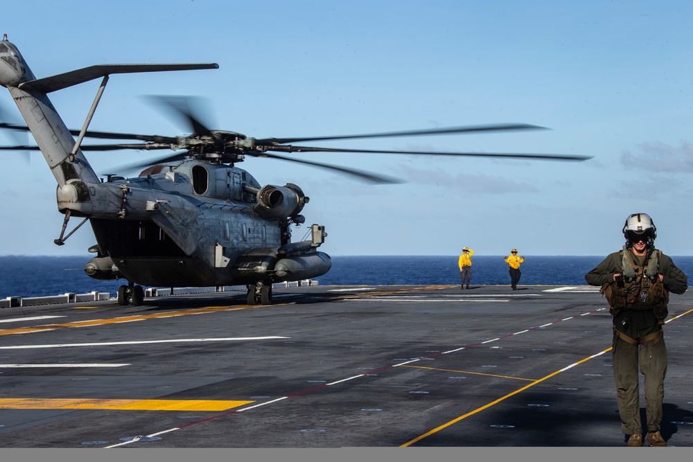 Flight operations aboard USS America