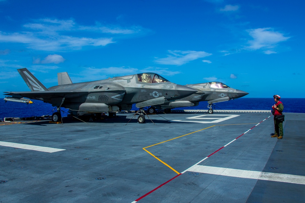 Flight operations aboard USS America