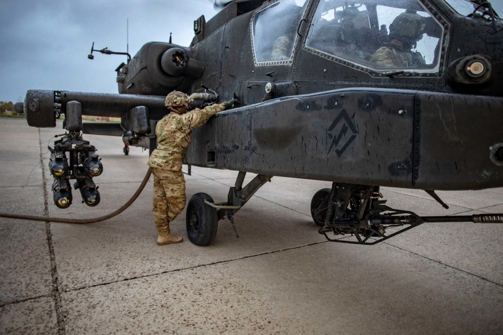 Soldiers conduct refueling operations at K1 Air Base