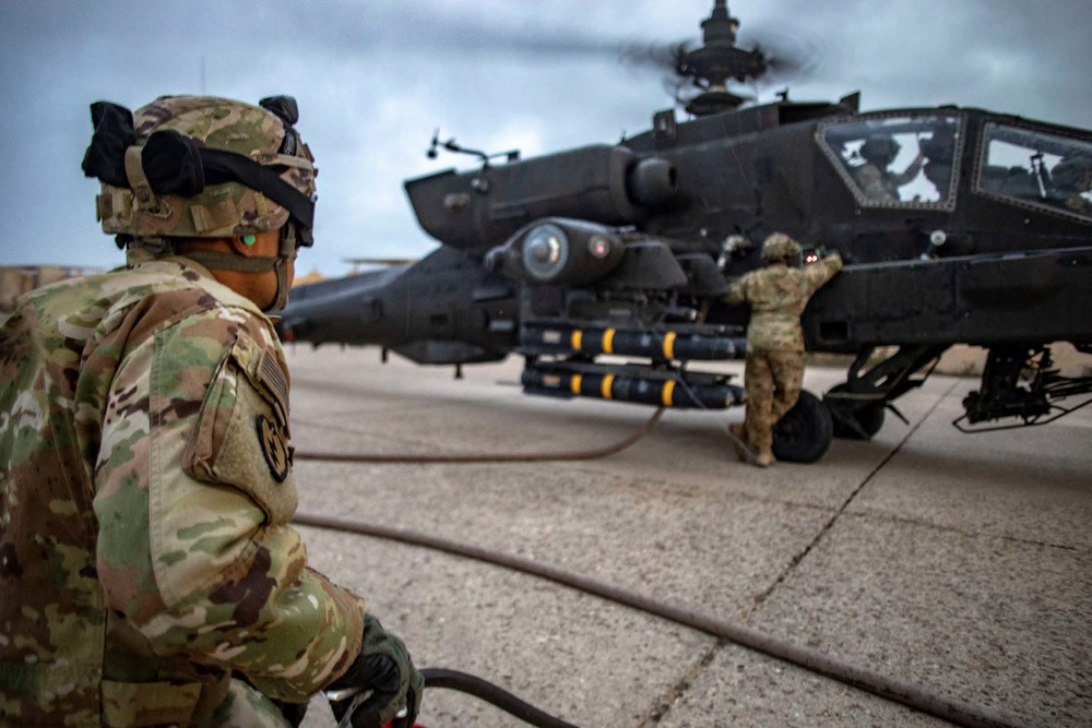 Soldiers conduct refueling operations at K1 Air Base