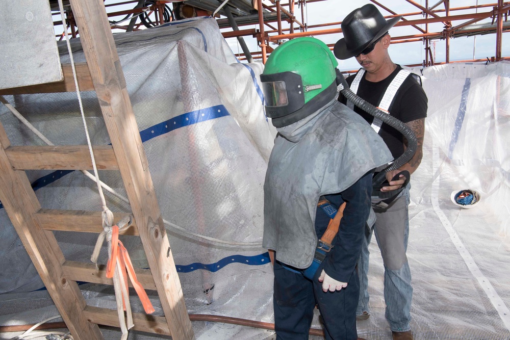 Water Tower onboard Diego Garcia Gets a Makeover