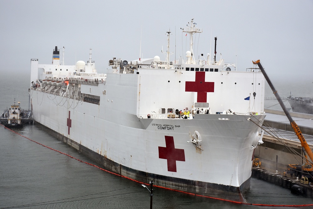 USNS Comfort Underway Preparations
