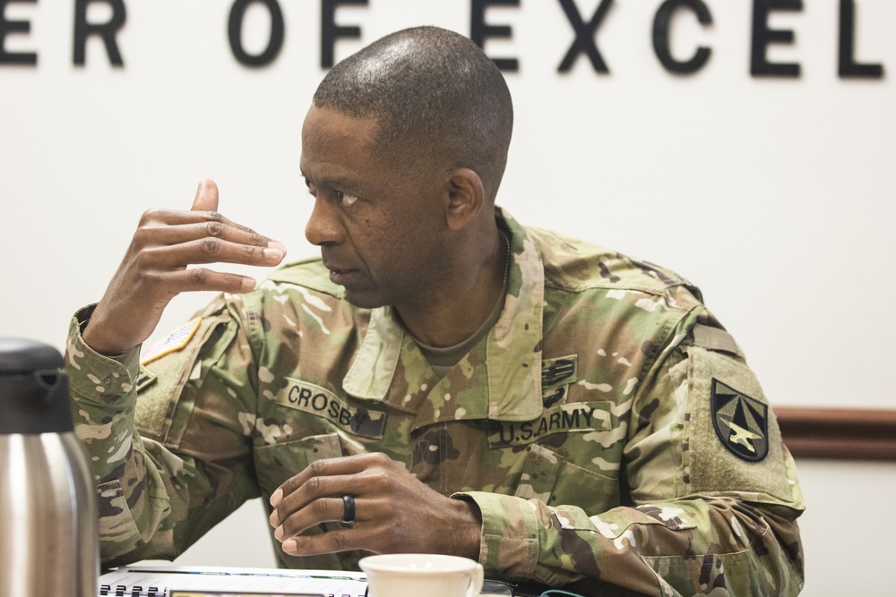 CSM Mike Crosby Visits the Fort Gordon Aviation Center of Excellence