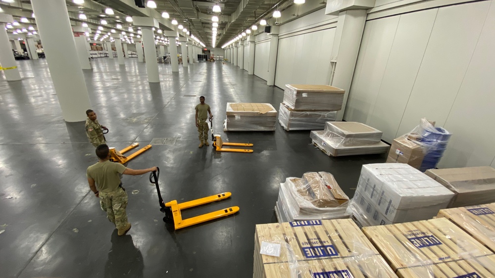 Initial  shipments of a FEMA Field Hospital for setup at the Jacob Javits Convention   Center in New York City