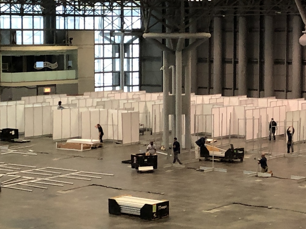 FEMA Field Hospital for setup at the Jacob Javits Convention   Center in New York City